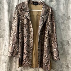 Premise Petite M faux leather snakeskin jacket/cardigan. Super soft washable